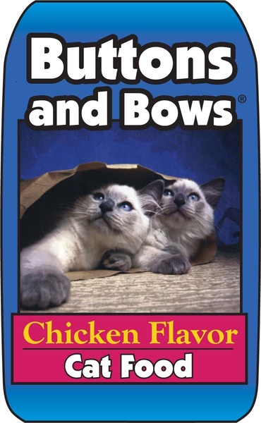 Buttons and Bows 10019 Cat Food, Dry Chicken Flavor, 40 lb Bag