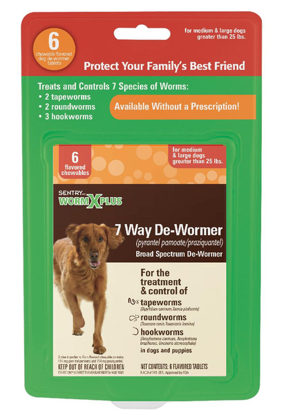 SENTRY 03976 Sentry HC WormX Plus for Dogs over 25-lbs 2-Tablets