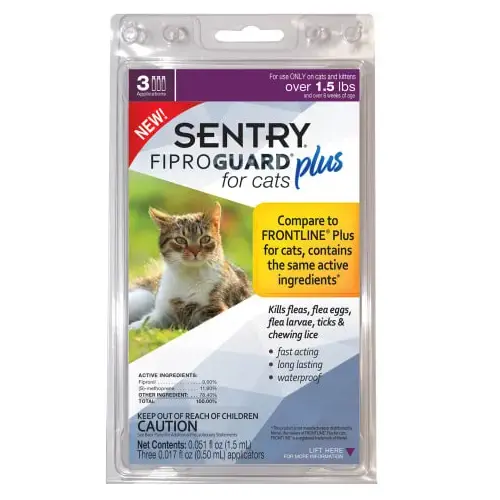 Fiproguard Plus 03164 Flea and Tick Squeeze-On, Liquid, Pleasant, 3 Count Pale Yellow