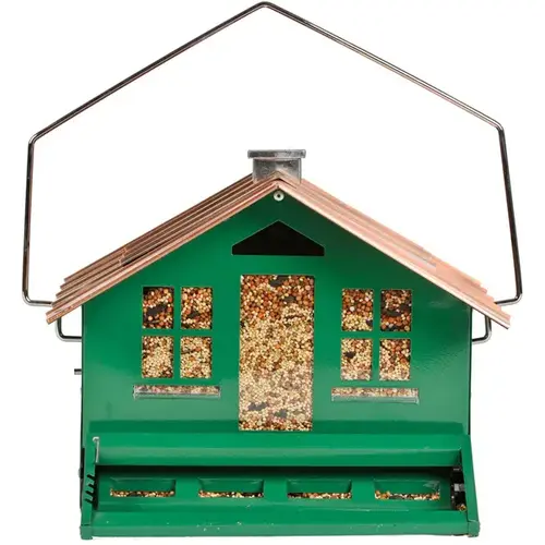 Squirrel-Proof Wild Bird Feeder, Home, 8 lb, Metal, Hanging/Pole Mounting Green Squirrel-Proof Wild Bird Feeder, Home, 8 lb, Metal, Hanging/Pole Mounting Green