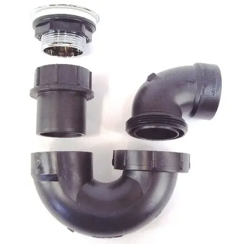 USH Tub Drain P-Trap Kit w/ Popup Stopper Black