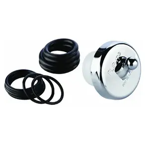 Flip-it! DF10-100 Tub Stopper Multi-Size Chrome Plated ABS Plastic Chrome Plated