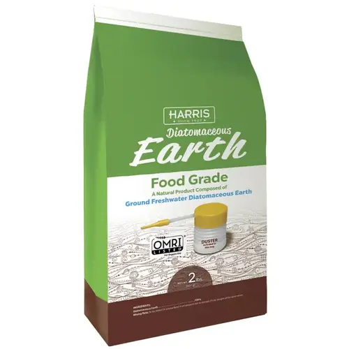 Diatomaceous Earth with Powder Duster, Powder, 2 lb Bag White