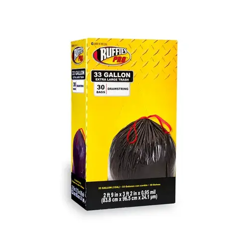 DRAWSTRING KITCHEN BAG - 33 GALLONS - - BLACK pack of 30 DRAWSTRING KITCHEN BAG - 33 GALLONS - - BLACK pack of 30