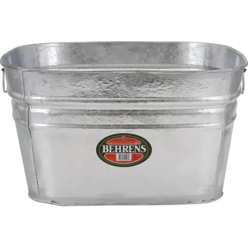 Utility Tub Square 15.5-Gallon Hot Dipped Galvanized Silver Utility Tub Square 15.5-Gallon Hot Dipped Galvanized Silver