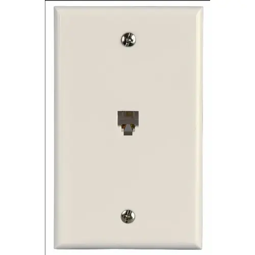 Telephone Wallplate, 4-1/2 in L, 2-3/4 in W, 1 -Gang, White Telephone Wallplate, 4-1/2 in L, 2-3/4 in W, 1 -Gang, White