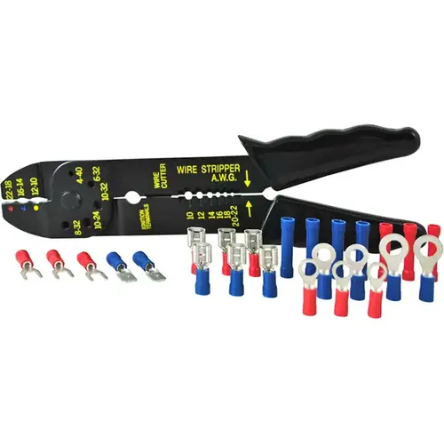 Automotive Slide Kit 25-Piece with Crimp Tool Black Automotive Slide Kit 25-Piece with Crimp Tool Black