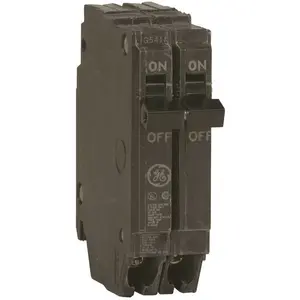 General Electric THQP250 Feeder Circuit Breaker, Type THQP, 50 A, 2 -Pole, 120/240 V, Plug Mounting Black