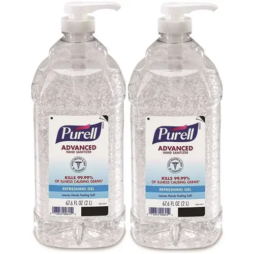 Advanced Hand Sanitizer Refreshing Gel, Clean Scent, 2 Liter pump bottle Color/Finish Family