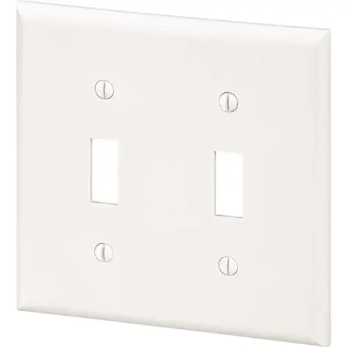 Maintenance Warehouse Double Gang Toggle Wall Plate - White Maintenance Warehouse Double Gang Toggle Wall Plate - White