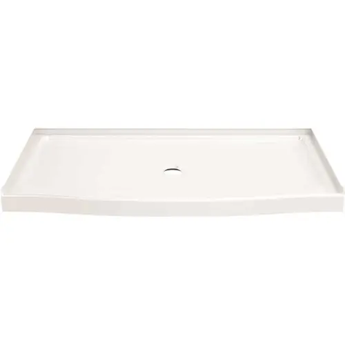 Curved Alcove Shower Base With Center Drain 60 X 32"