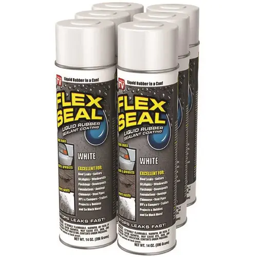Flex Seal White 14 oz. Aerosol Liquid Rubber Sealant Coating Spray Paint Flex Seal White 14 oz. Aerosol Liquid Rubber Sealant Coating Spray Paint