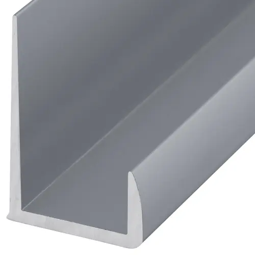 Brite Anodized Aluminum 1/2" J-Channel 144" Stock Length