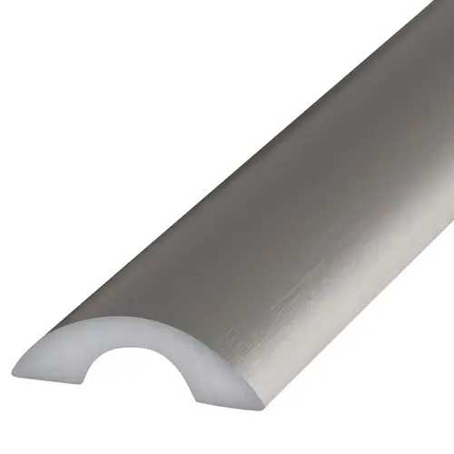 Brushed Nickel Frameless Shower Door Half-Round Threshold - 95" Stock Length