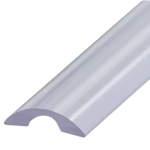 Clear Frameless Shower Door Half-Round Threshold -  36" Stock Length