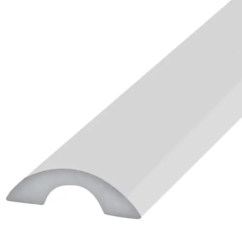 White Frameless Shower Door Half-Round Threshold - 95" Stock Length