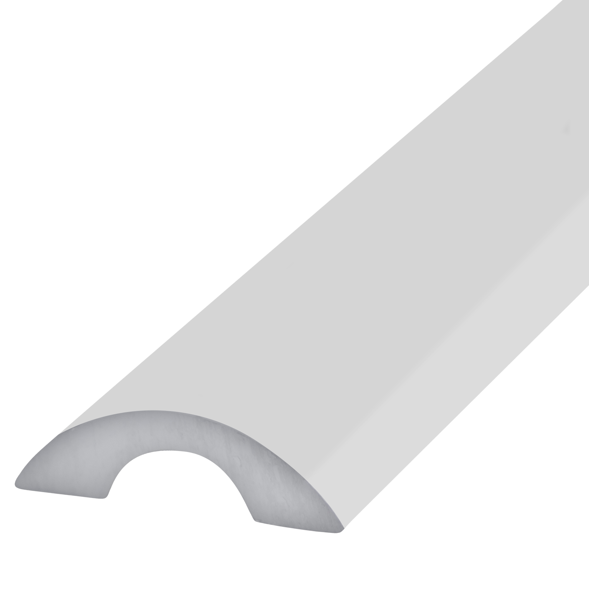 CRL SDT980W-CCP36 White Frameless Shower Door Half-Round Threshold -  36" Length
