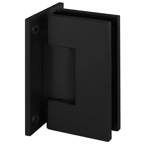 Designer Series Shower Door Wall Mount Hinge With Full Back Plate Matte Black
