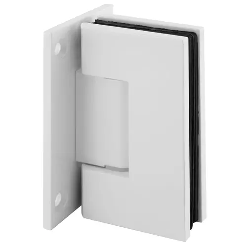 Designer Series Shower Door Wall Mount Hinge With Full Back Plate Gloss White Designer Series Shower Door Wall Mount Hinge With Full Back Plate Gloss White