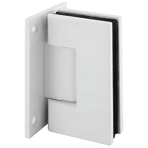 Designer Series Shower Door Wall Mount Hinge With Full Back Plate Gloss White Designer Series Shower Door Wall Mount Hinge With Full Back Plate Gloss White
