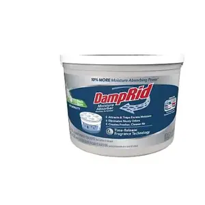 DampRid FG50FS High-Capacity Moisture Absorber, 2 lb Tub, Solid Off-White/White