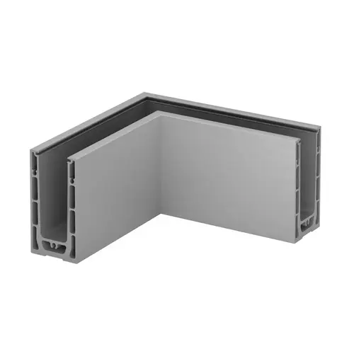 Easy Glass Smart Corner Top Mount Aluminum Mill Finish Easy Glass Smart Corner Top Mount Aluminum Mill Finish