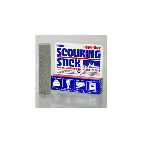 Scouring Stick Pumie Heavy Duty For Bath/Toilet 6" L Gray