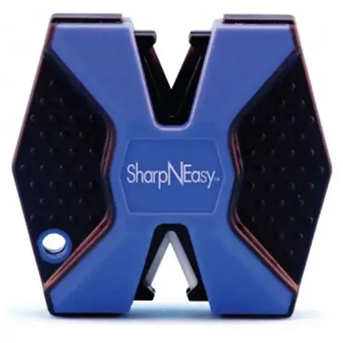 SharpNEasy Knife Sharpener, Coarse/Fine, Ceramic Abrasive, Rubber Handle Matte