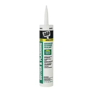 DAP 18182/18184 Butyl-Flex 18184 Gutter and Flashing Sealant, White, Paste, 10.1 fl-oz Cartridge