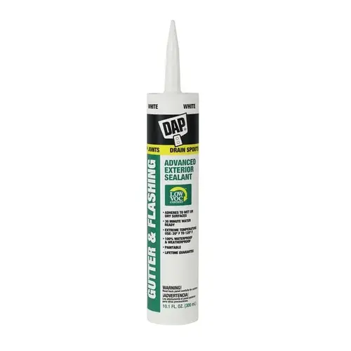 Butyl-Flex 18184 Gutter and Flashing Sealant, White, Paste, 10.1 fl-oz Cartridge Butyl-Flex 18184 Gutter and Flashing Sealant, White, Paste, 10.1 fl-oz Cartridge