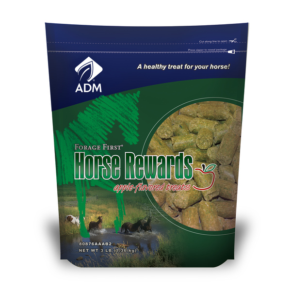 ADM ANIMAL NUTRITION 80876AAAB2 Forage First Horse Treats, Apple, 3-lb Bag