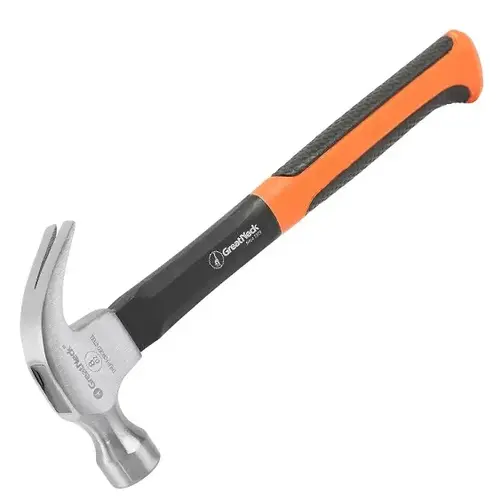 Curved Claw Hammer 8 oz Milled Face Fiberglass Handle