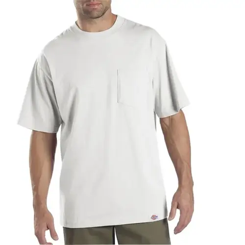 Pocket T-Shirt, White, Men's Large - pair