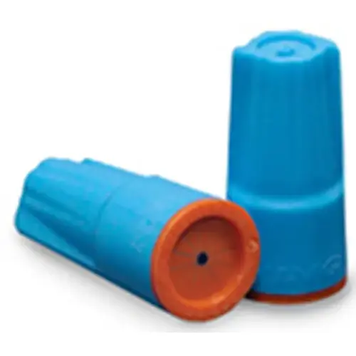 Dryconn Wire Connector, 22 to 12 AWG Wire, Copper Contact, Aqua/Orange - pack of 6