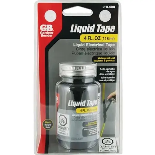 Liquid Electrical Tape Liquid Tape 2.0" W Black Rubber 4 oz Black