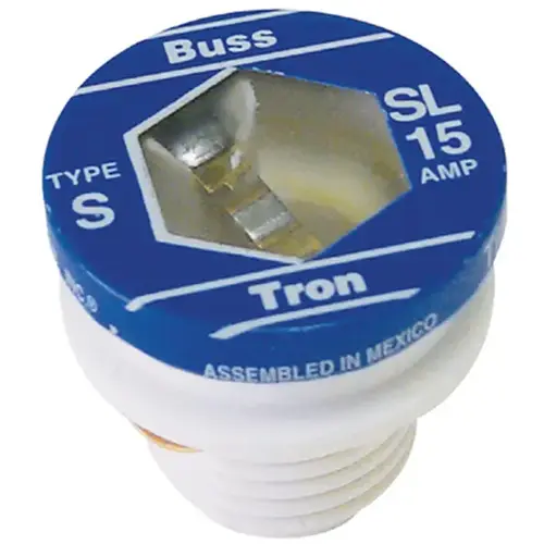 Plug Fuse, 15 A, 125 V, 10 kA Interrupt, Low Voltage, Time Delay Fuse - pack of 16 Plug Fuse, 15 A, 125 V, 10 kA Interrupt, Low Voltage, Time Delay Fuse - pack of 16