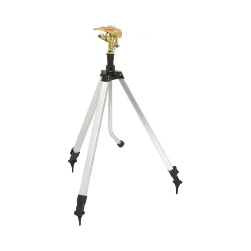 Tripod Sprinkler w/ Metal Head Adjusts to 58" tall Gray Tripod Sprinkler w/ Metal Head Adjusts to 58" tall Gray