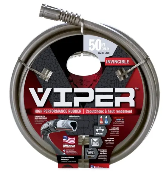 Element Viper Garden Hose 5/8 in 50 ft L Rubber Black CELVP58050 Element Viper Garden Hose 5/8 in 50 ft L Rubber Black CELVP58050