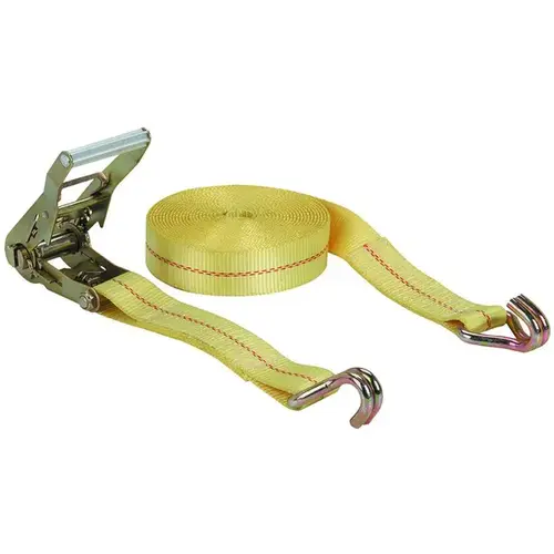 Ratchet Strap Assembly J-Hook 2" x 50ft Yellow Ratchet Strap Assembly J-Hook 2" x 50ft Yellow