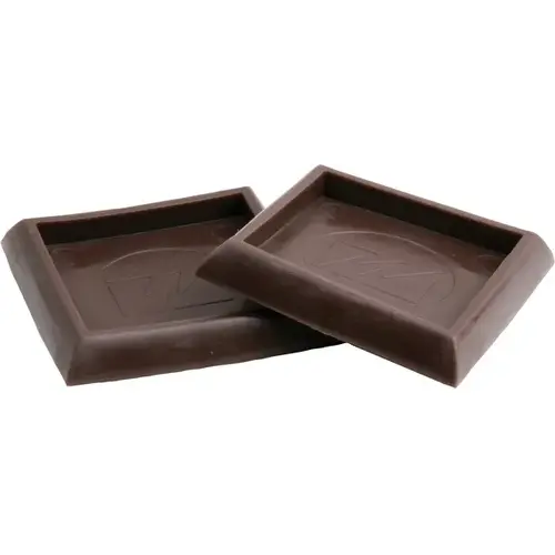 1-3/4" Id Caster Cups, Vinyl, Square, Walnut 4-Pieces Brown 1-3/4" Id Caster Cups, Vinyl, Square, Walnut 4-Pieces Brown