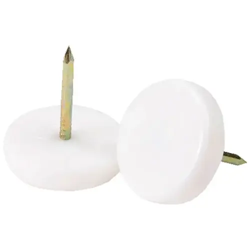 7/8" Nail-On Glides w/ Polypropylene Base, White pack of 4 Beige
