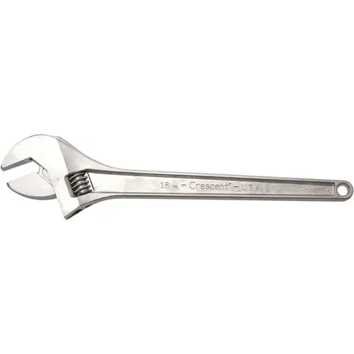 AC118 Adjustable Wrench, 18 in OAL, 2.063 in Jaw, Steel, Chrome, I-Beam Handle