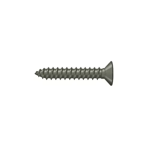 Wood Screw, Solid Brass Material, No.12 Screw Size, 1-1/4" Length, Flat Head, Phillips Drive, Antique Nickel Finish Wood Screw, Solid Brass Material, No.12 Screw Size, 1-1/4" Length, Flat Head, Phillips Drive, Antique Nickel Finish