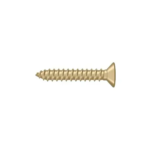 Wood Screw, Solid Brass Material, No.12 Screw Size, 1-1/4" Length, Satin Brass Finish Wood Screw, Solid Brass Material, No.12 Screw Size, 1-1/4" Length, Satin Brass Finish
