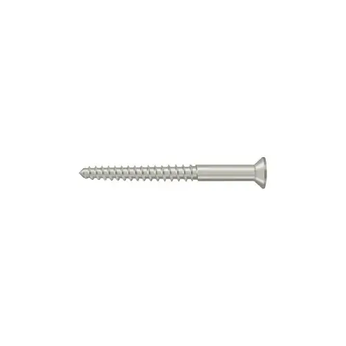 Wood Screw, SB, No.12 X 2-1/2" In Brushed Nickel, Solid Brass Material, Flat Head Design, 3/8" Diameter, Satin Nickel Finish Wood Screw, SB, No.12 X 2-1/2" In Brushed Nickel, Solid Brass Material, Flat Head Design, 3/8" Diameter, Satin Nickel Finish