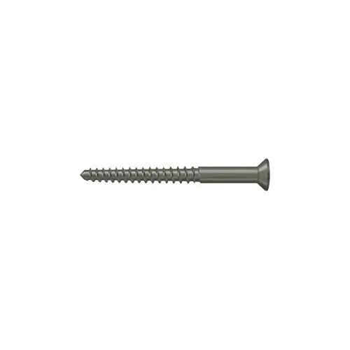 Wood Screw, Solid Brass Material, No.12 Screw Size, 2-1/2" Length, Flat Head, Residential Hinge Application, Antique Nickel Finish Wood Screw, Solid Brass Material, No.12 Screw Size, 2-1/2" Length, Flat Head, Residential Hinge Application, Antique Nickel Finish