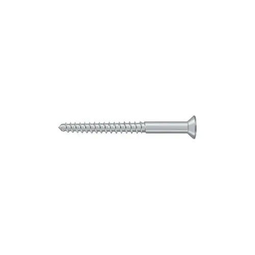 Wood Screw, Solid Brass Material, No.12 X 2-1/2" Size, Flat Head Design, Residential Hinge Application, Satin Chrome Finish Wood Screw, Solid Brass Material, No.12 X 2-1/2" Size, Flat Head Design, Residential Hinge Application, Satin Chrome Finish