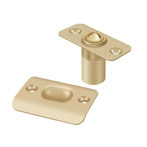 Ball Catch; Round Corners Satin Brass Finish Ball Catch; Round Corners Satin Brass Finish