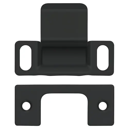 Strike Plate, Dust Cup, Adjustable, Steel Material, 2-3/4" X 1-1/4" Dimensions, Paint Black Finish Strike Plate, Dust Cup, Adjustable, Steel Material, 2-3/4" X 1-1/4" Dimensions, Paint Black Finish