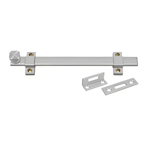 10" HD Security Bolt, Stainless Steel Material, Barrel Slide Bolt Latch, 10" Length, Satin Stainless Steel Finish